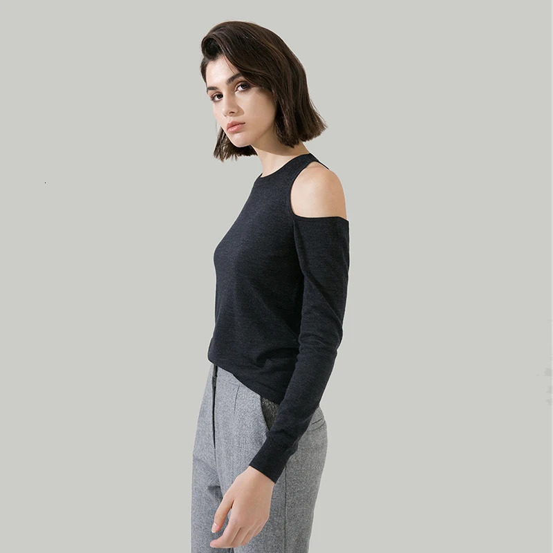 1612 100% Wool Pullover Off shoulder thin top Sweater For Women Ladies autumn Cloths luxury Womens Clothing 250103