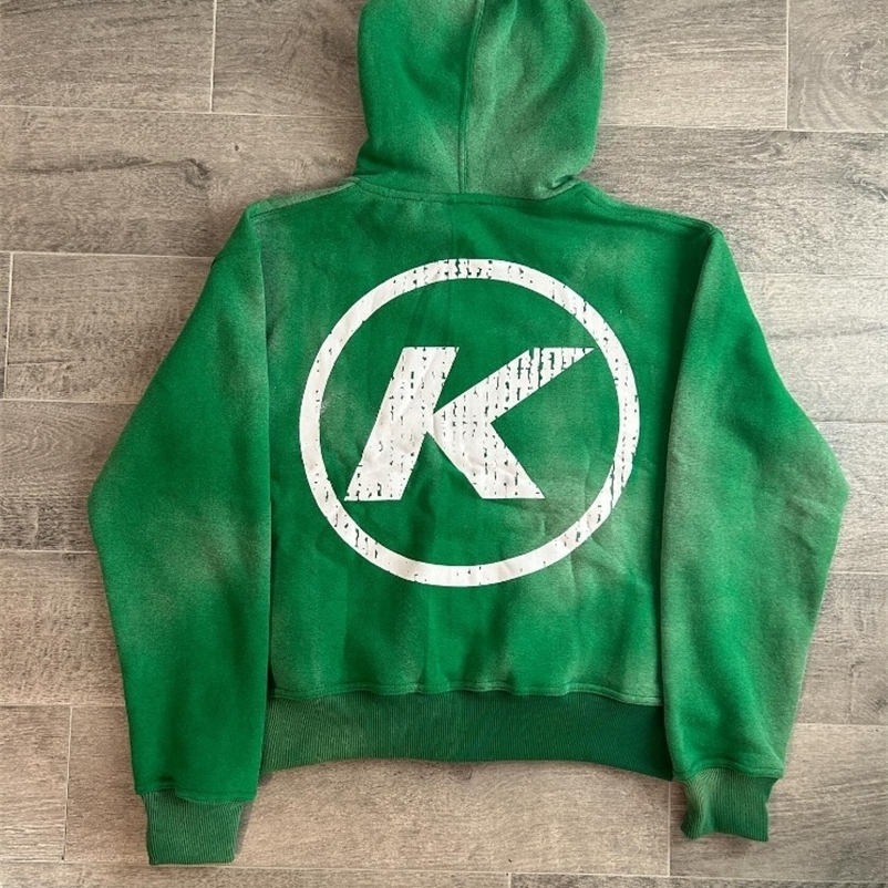 American High street vintage letter print hoodie men Y2K Goth Harajuku fashion street zipper hoodie couple loose sweatshirt 241230