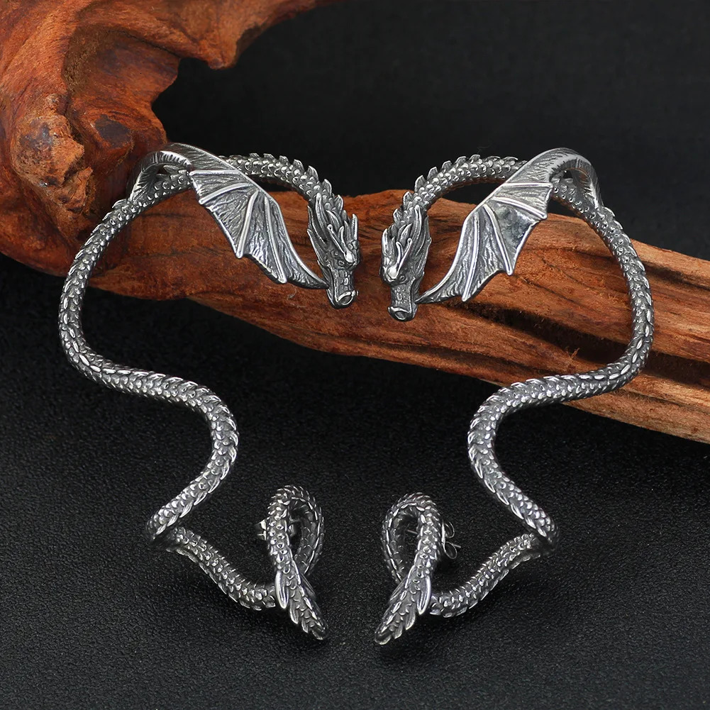 NO PIERCING Dragon Cuff Earring for Women Men Gothic Jewelry Year of Dragon Cuff Earring Dragon EAR JACKET Ear Wrap Accesso 250103