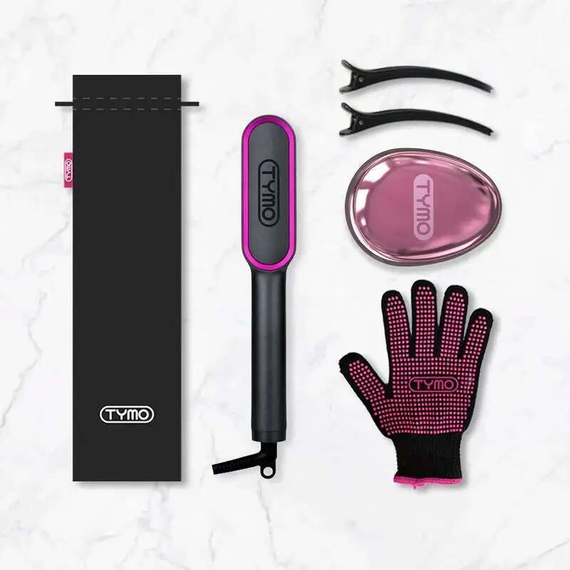 TYMO RING - Ultimate Straightener Comb Styg Tool with 5 Temp Settings & Dual Voltage Comfort Salon Hair waver