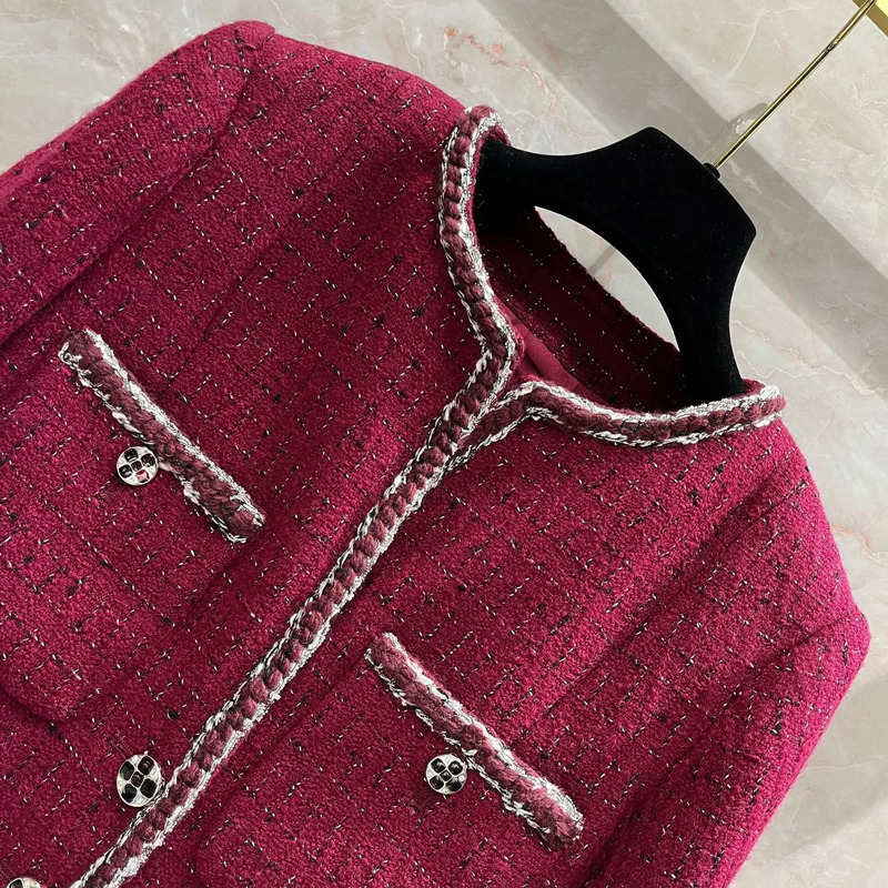 New Handmade Ribbon Tweed Coat, Women's Workshop, Exquisite Woolen