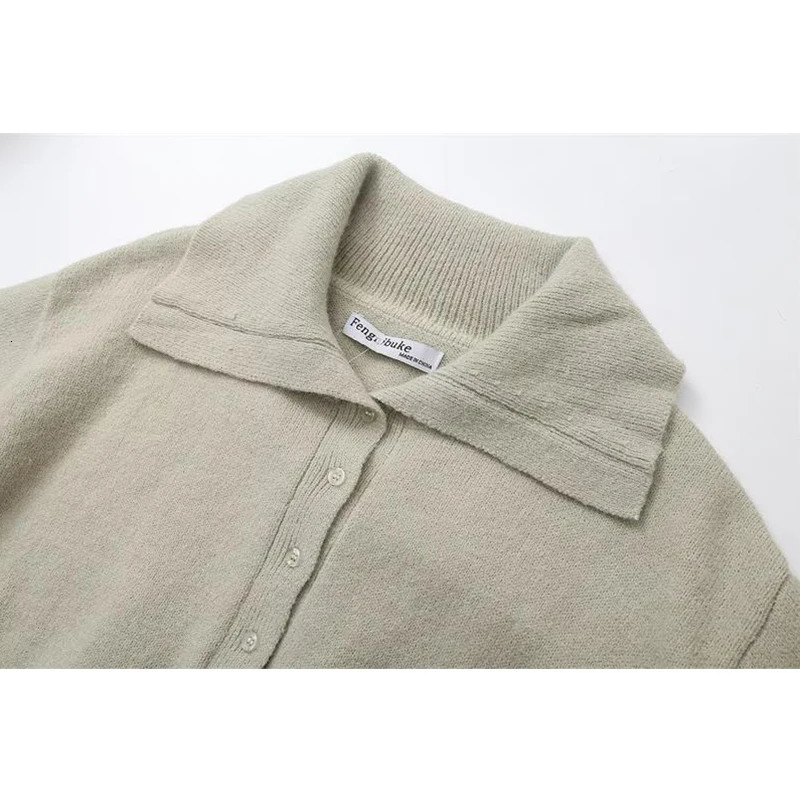 TRAF Sweater Autumn Womens Chic Elastic Slim Pullover Street Elegant Young Fashion 250103