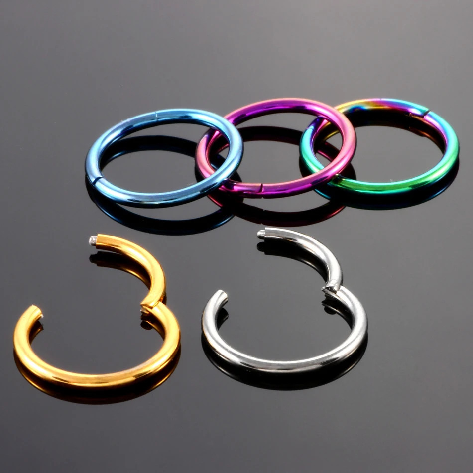 10Pcs/lot G23 Nose Septum Rings Open Small Septum Piercing Nose Earrings Women Men Ear Nose Piercing Jewelry 250103
