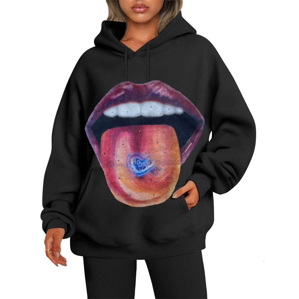 Falling Shoulder Plus Size Autumn Winter Men's And Women's Sports Tongue Casual Pullover Couple Hoodie