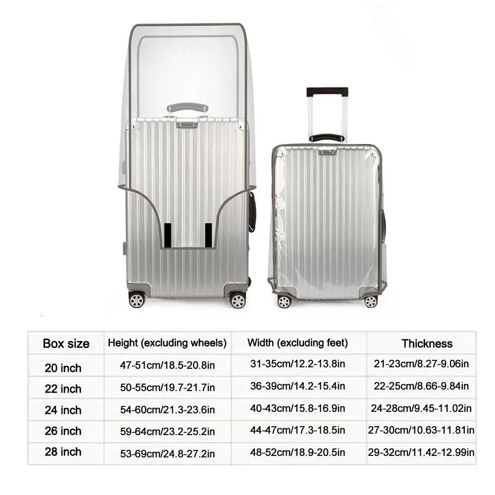 Transparent Travel Luggage Cover Waterproof Luggage Protector Covers Dustproof Protector Covers for 16-30 Inch Suitcase Case 250103