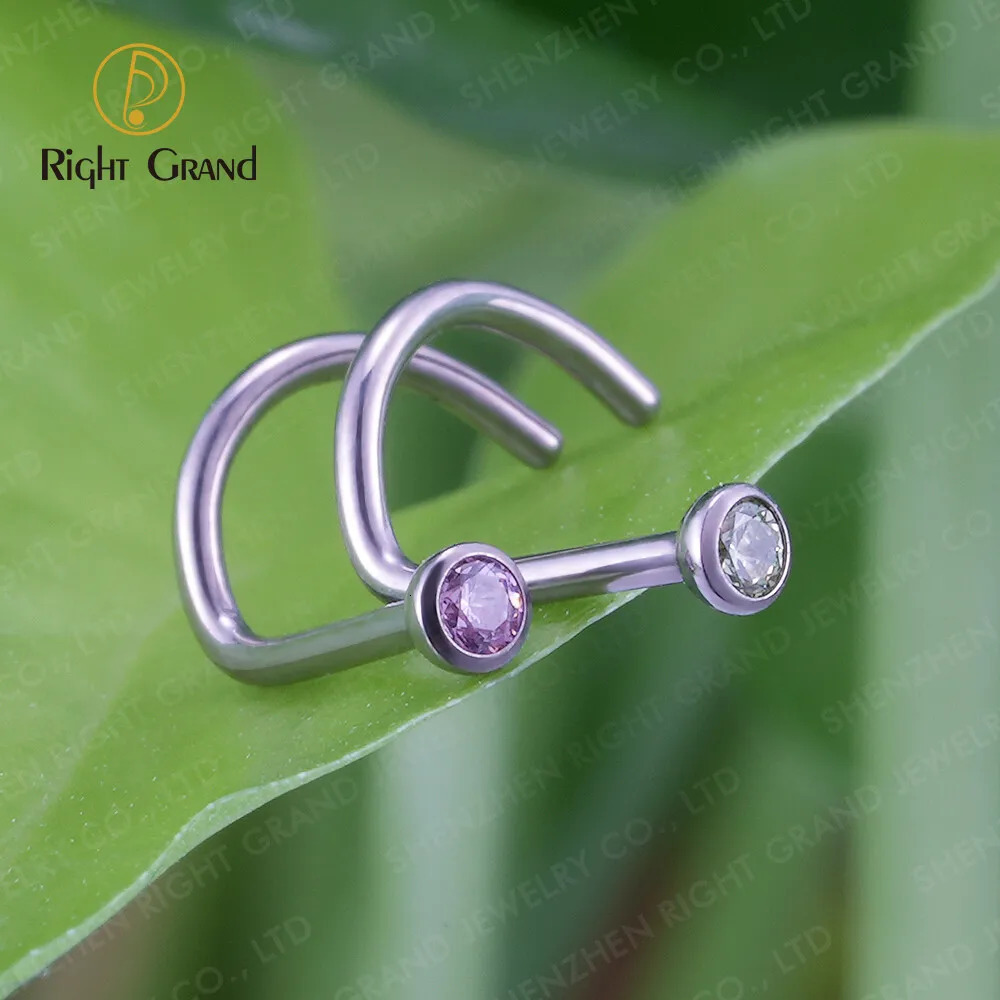 5pcs/lot Right Grand Implant Grade ASTM F136 Bezel Set Zirconia Curved Nose Screw 20 Large Gauge 250103