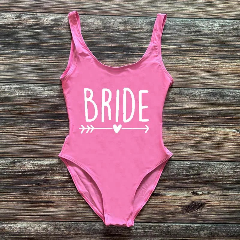 S3XL Bride Squad Swimsuits Women One Piece Swimsuit Sexy Swimwear Bachelorette Party Bathing Suit Swimming Bodysuit Beach wear 250106