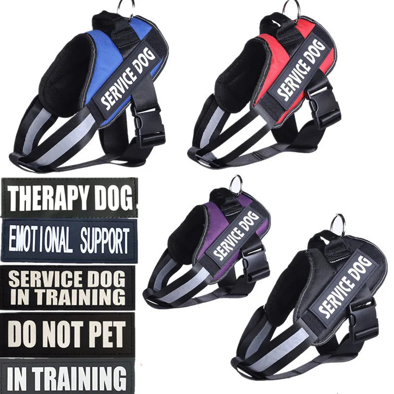 Small and medium-sized reflective dog vest service dog harness big dog collar soft vest patch 250103