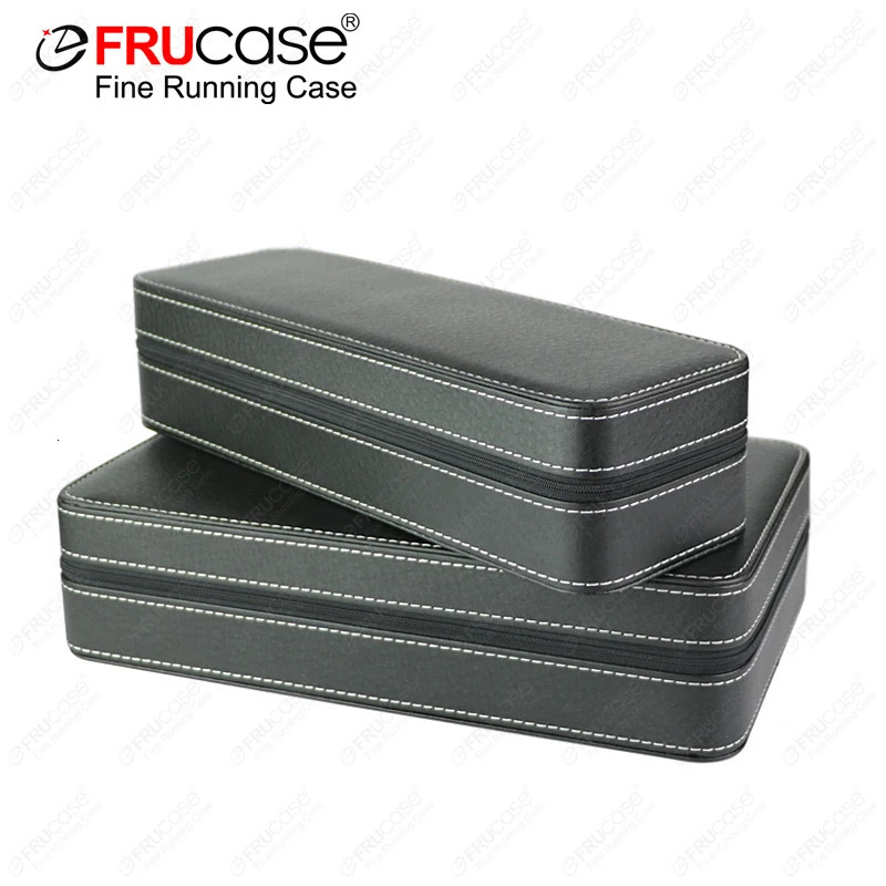 FRUCASE Black Watch Box 6 Mesh PU Leather Case Watch Storage Box Quartz Watch Jewelry Box Display Gift 250102