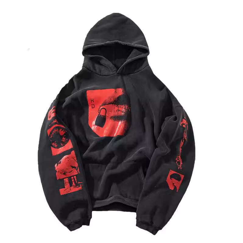 Melancholy Rich Second Generation Portrait Printed High Street Men's and Women's Loose Trendy Hoodie