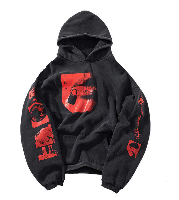 Melancholy Rich Second Generation Portrait Printed High Street Men's and Women's Loose Trendy Hoodie