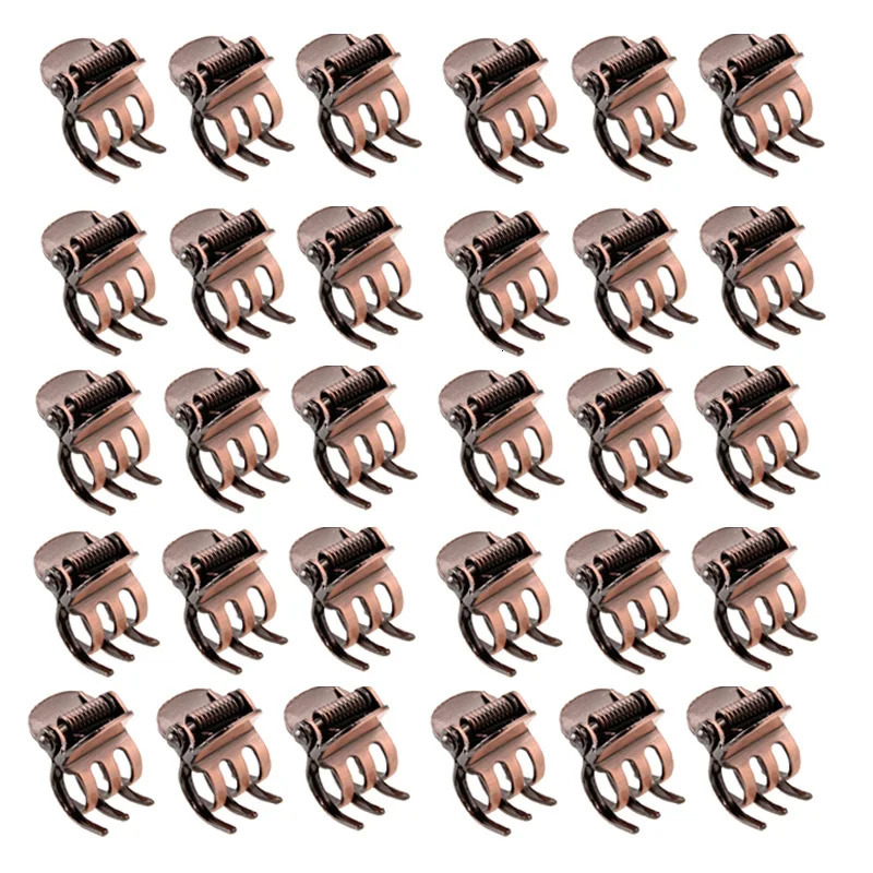 30pcs/lot high qulaity mini small black copper metal hair claws clips accessories for women girls 250106