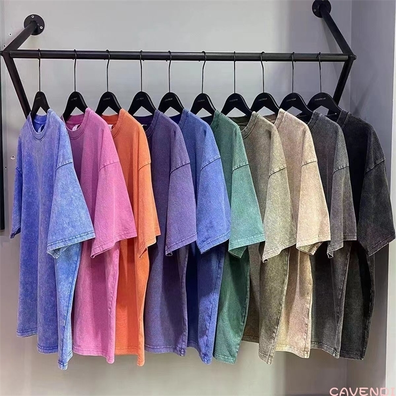 Mens Washed Vintage TShirts Street Hip Hop Retro Punk T Shirt women Harajuku Casual Cotton Short Sleeve Couple top y241223