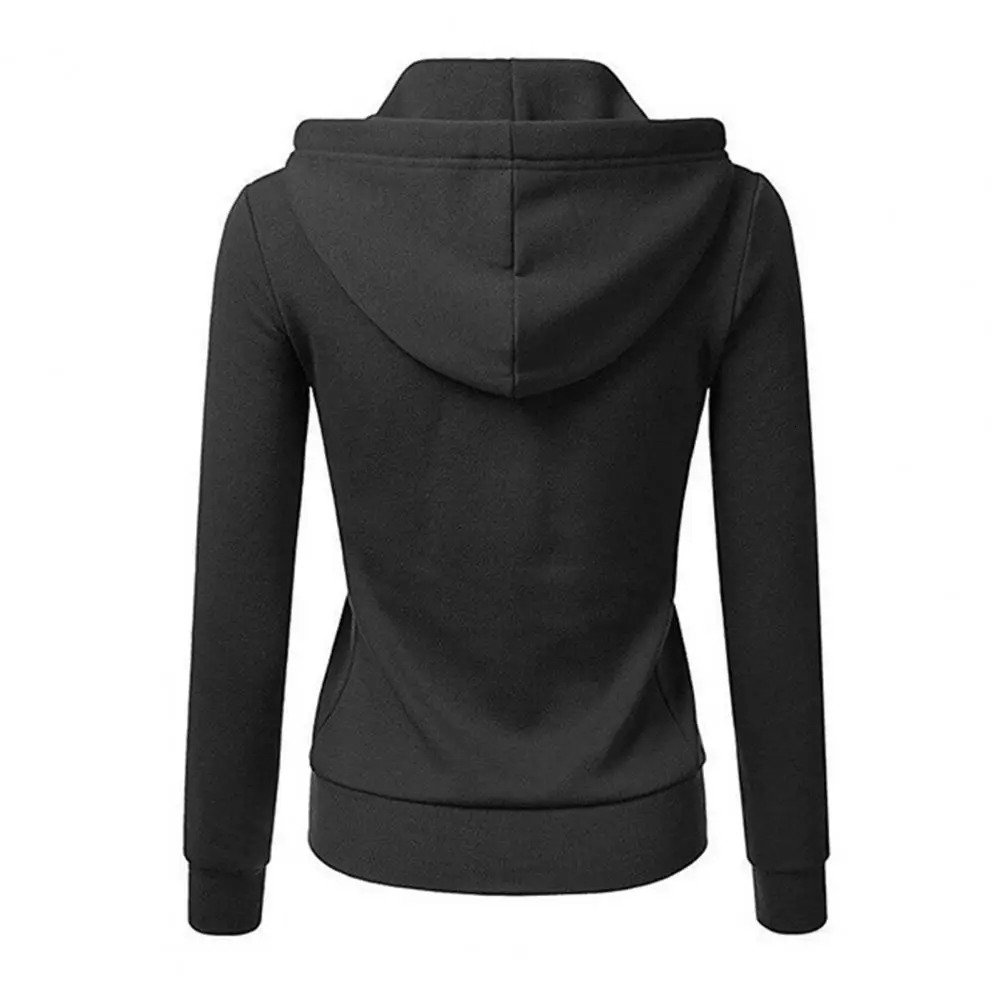 Women Sports Hoodie Womens Drawstring Hooded Zip-up Jacket with Elastic Cuff Pockets Fall Winter Sport Fitness Coat for Slim 250106