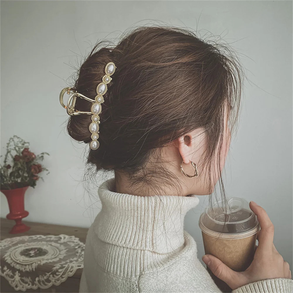 3 Pcs Pearl Hair Claw Clips Women Elegant Hair Pins Metal Clips Korea Casual Lady Girl Chic Harajuku Casual OL 250106