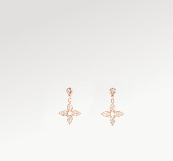 With BOX EU US Hot Women Stud Earrings Drop Rose Gold Diamond Crystal Earring For Lady Party Engagement Wedding Jewelry Christmas Gift