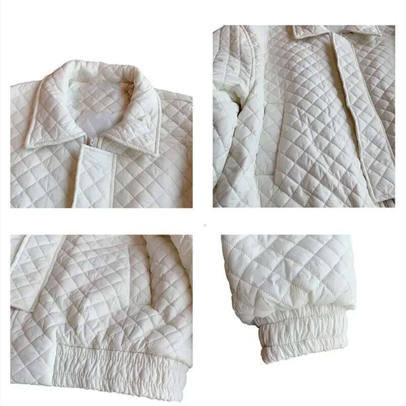 Winter Men's Trend Thickened Padded Jackets Lapel Loose Short Argyle Coat Bomber Jacket Youth Streetwear Chaquetas Hombre