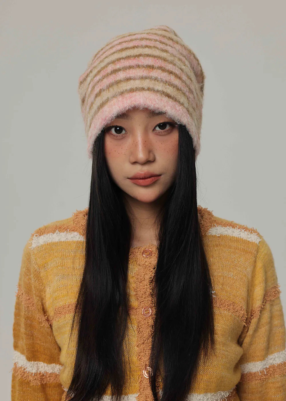 Striped Knitted Beanies Hats For Women Men Winter Plush Warm Skullies Hat Unisex Outdoor Coldproof Ski Ear Protection Caps Gorro 250106