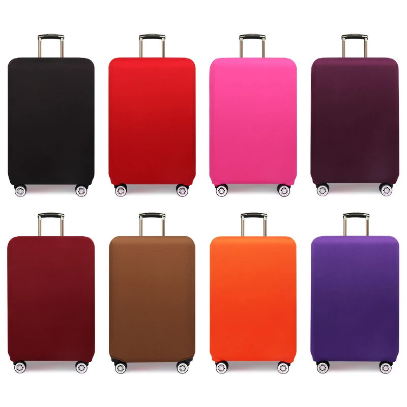 Thick Elastic Solid Luggage Protective Cover Zipper Suit For 18-32 inch Bag Suitcase Covers Trolley Cover Travel Accessories 250103