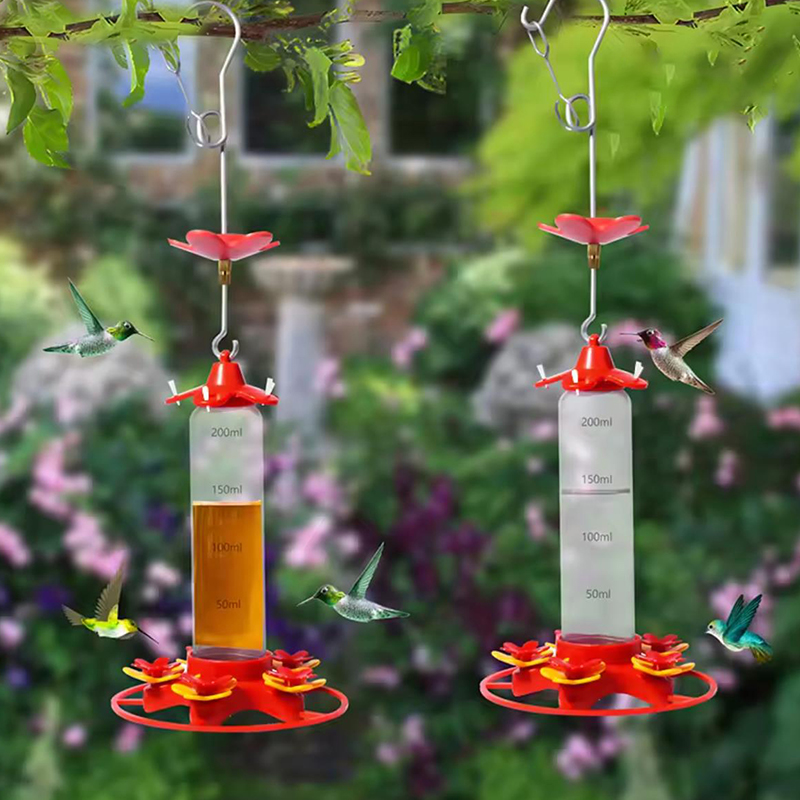 300ML Bird Feeder Drinker Hanging Honey Water Bird Feeder Anti-ants Leakproof Hummingbird Drinker for Home Garden Feeding Supply