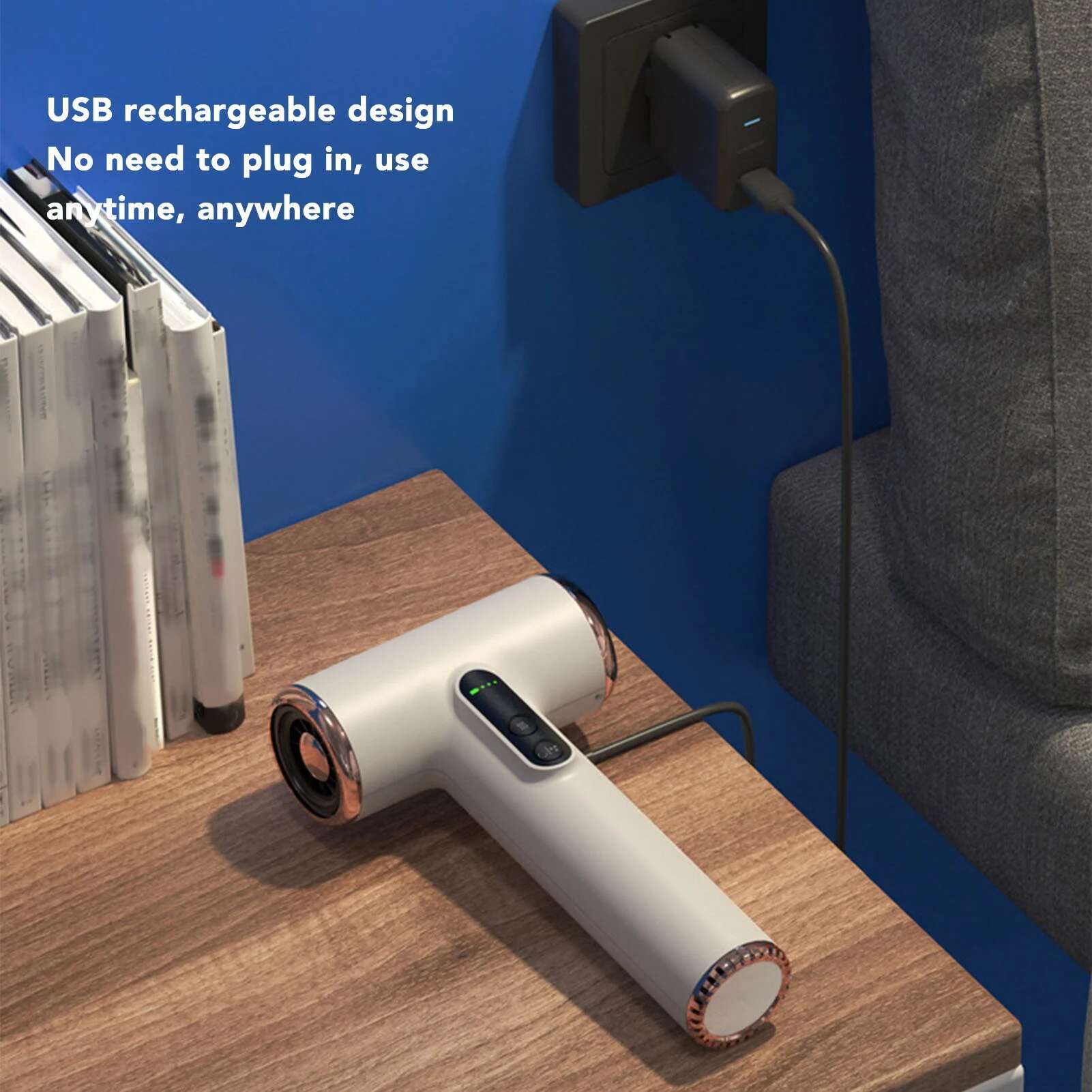 Compact Blow Portable Fast Drying USB Rechargeable Speeds 3 Temp Small Cordless Hair Dryer Outdoor for Women