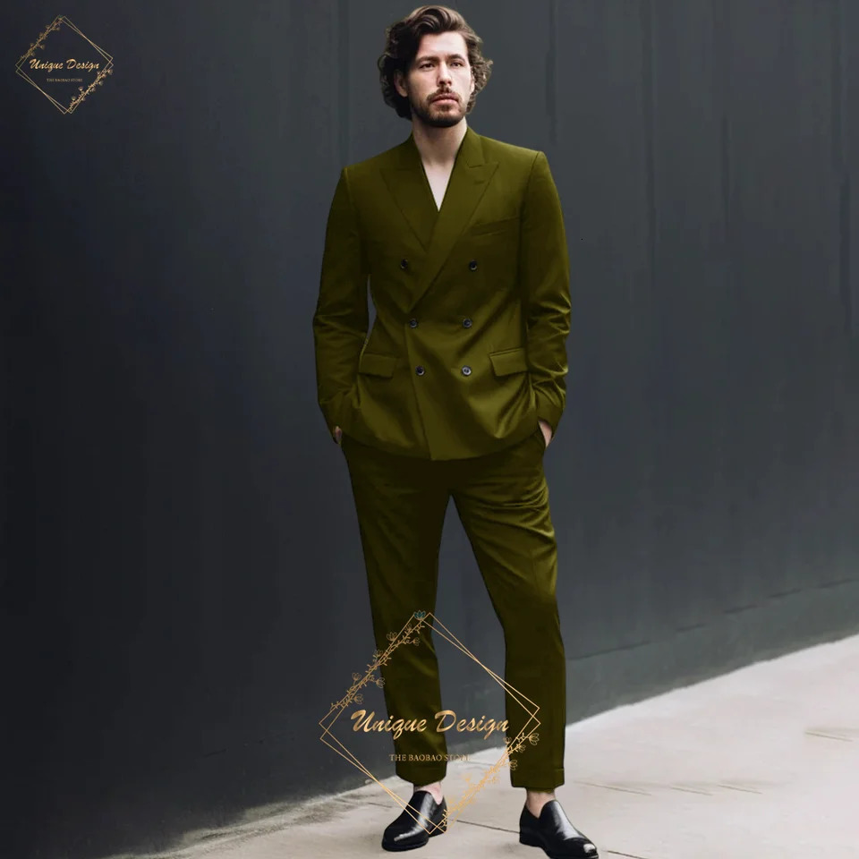 Mens Black DoubleBreasted Suit Sophisticated Tailored Fit Modern Gentlemans Essential for Wedding Prom Party Daily Wear 250103