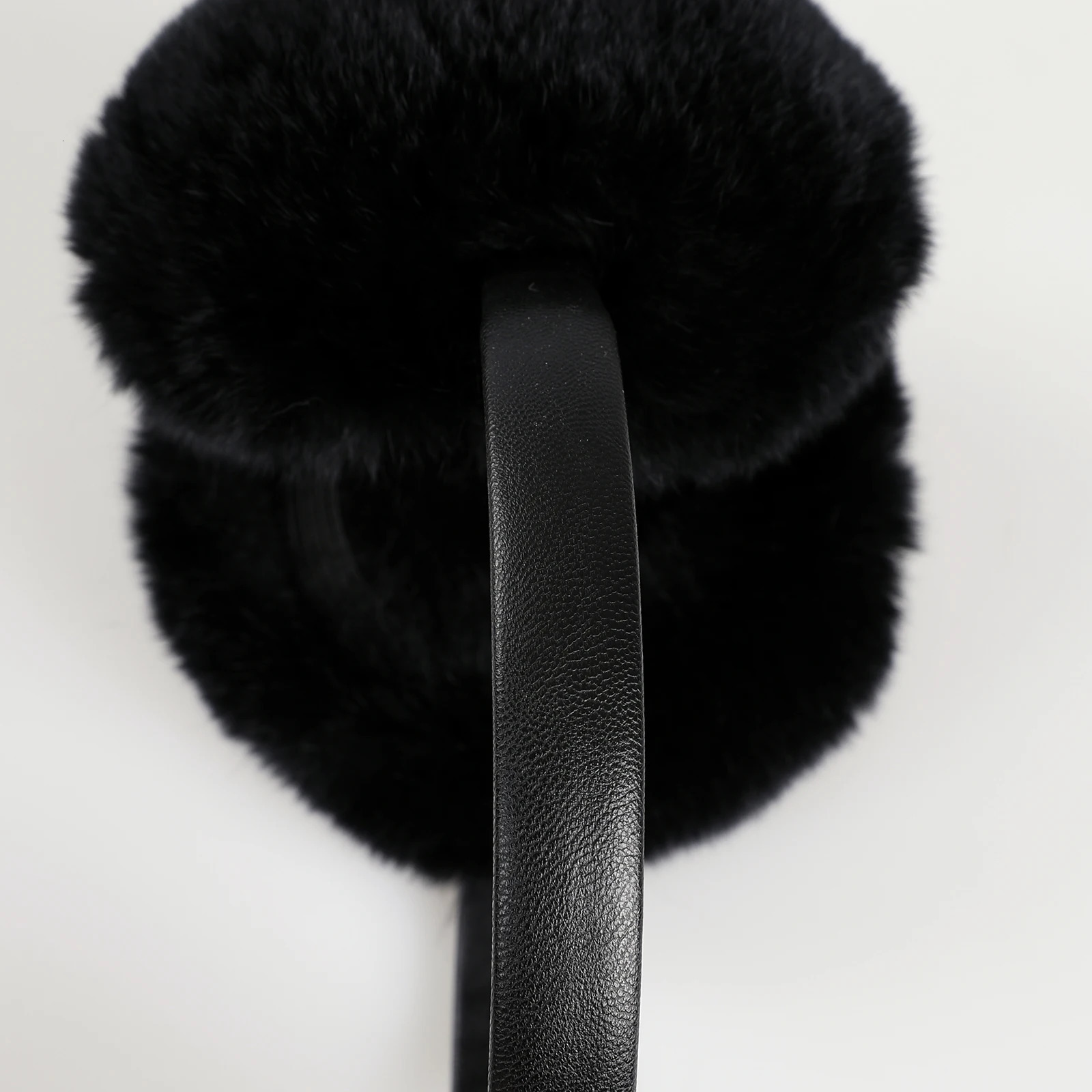 BOONJOVIA Adjustable Real Rex Rabbit Fur Earmuffs Soft Warm Ear Muffs for Winter Women Men Velvet Lining Ear Warmers 250106