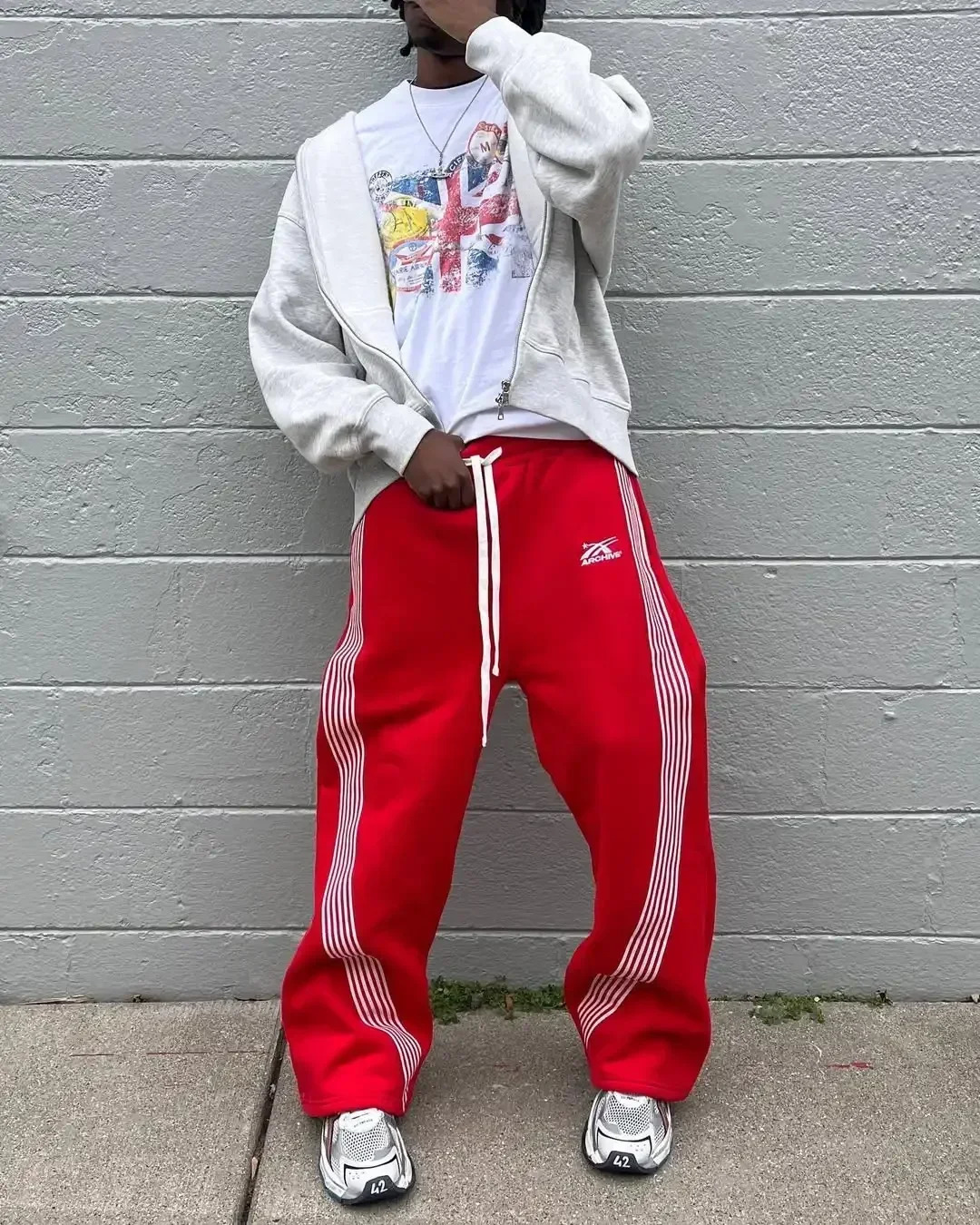 Mens Y2k casual pants jogging and dragging sports pants Korean street clothing Mericon style merchandise street clothing for women Trouser 250103