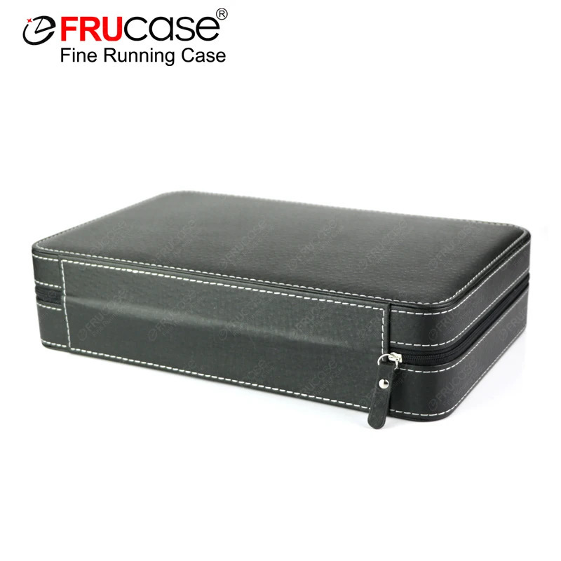 FRUCASE Black Watch Box 6 Mesh PU Leather Case Watch Storage Box Quartz Watch Jewelry Box Display Gift 250102