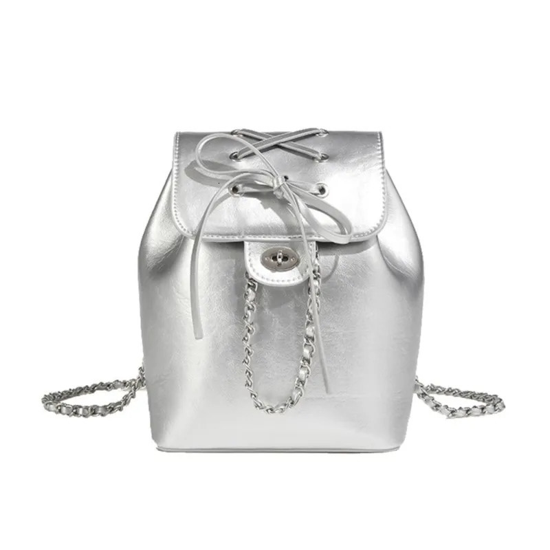 JIAERDI Harajuku Blue Bow Y2k Backpack Women Fairy Core Aesthetic Chains Chic Mini Backpacks Female Sweet Cute Mochila Ladies 250102