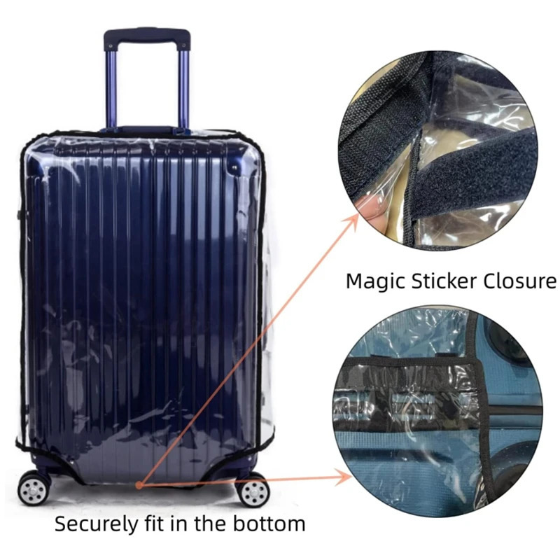 20-30inch Luggage Cover Transparent Protector Waterproof Thickened Suitcase Cover PVC Rolling Cover for Traveling Suitcase 250103