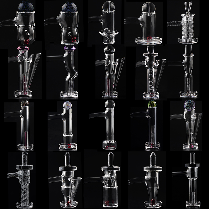 10mm Male Full Weld Beveled Edge Terp Slides Control Tower Terp Slurper Quartz Banger With Glass Dichro Marble Set