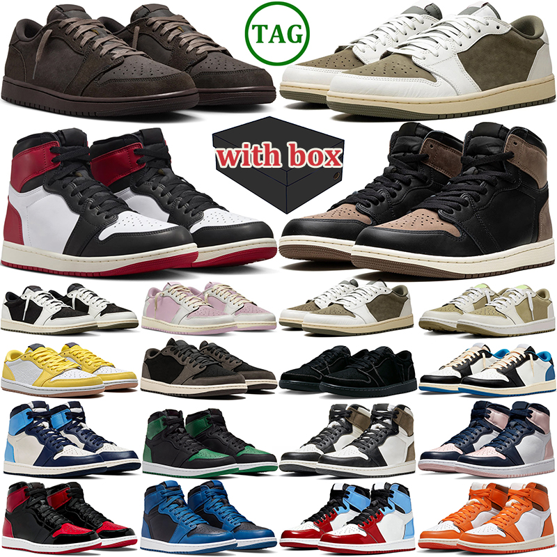 With box designer Men Women Basketball shoes Canary University Blue Court Purple Reverse Mocha White Cement Lucky Green Casual Sports Trainers