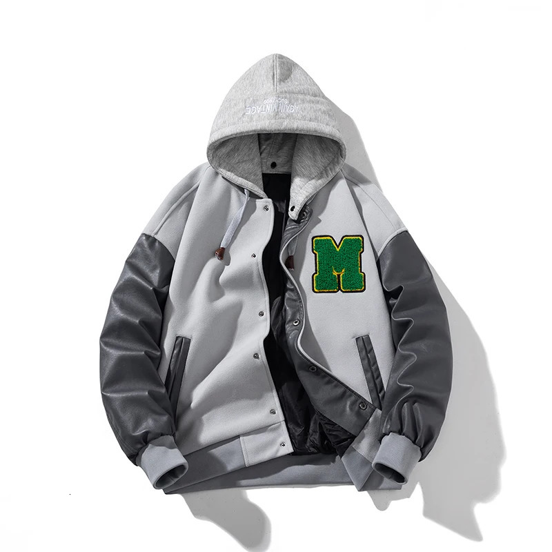 Men Varsity Jacket Winter Women Letter Fashion Baseball Jacket Leather Sleeve Motorcycle Coat Button College Warm Parkas Red 250103