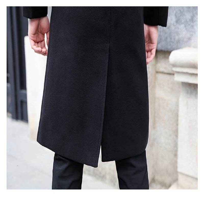 Long dust coat Men Winter Warm Trench Woolen Cloth Coat Mens Double Breasted Slim Casual Jackets Solid Business Outwear 241220