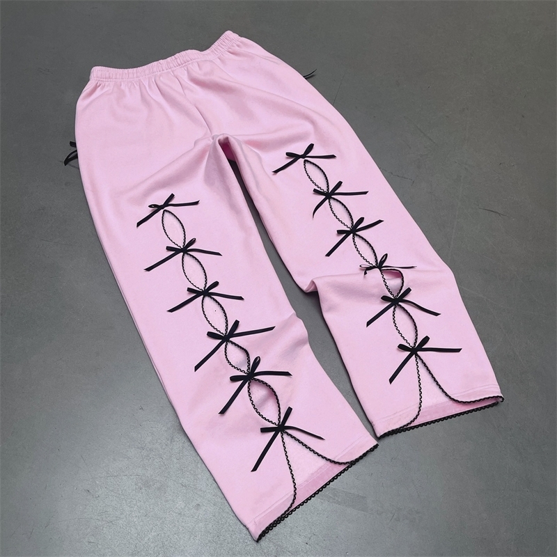 Women Tracksuits 2025 New Fleece Suit Sweatshirt Sports Pants Casual Hollow Letters Street Youth Plus Fleece Sweatpants Sports