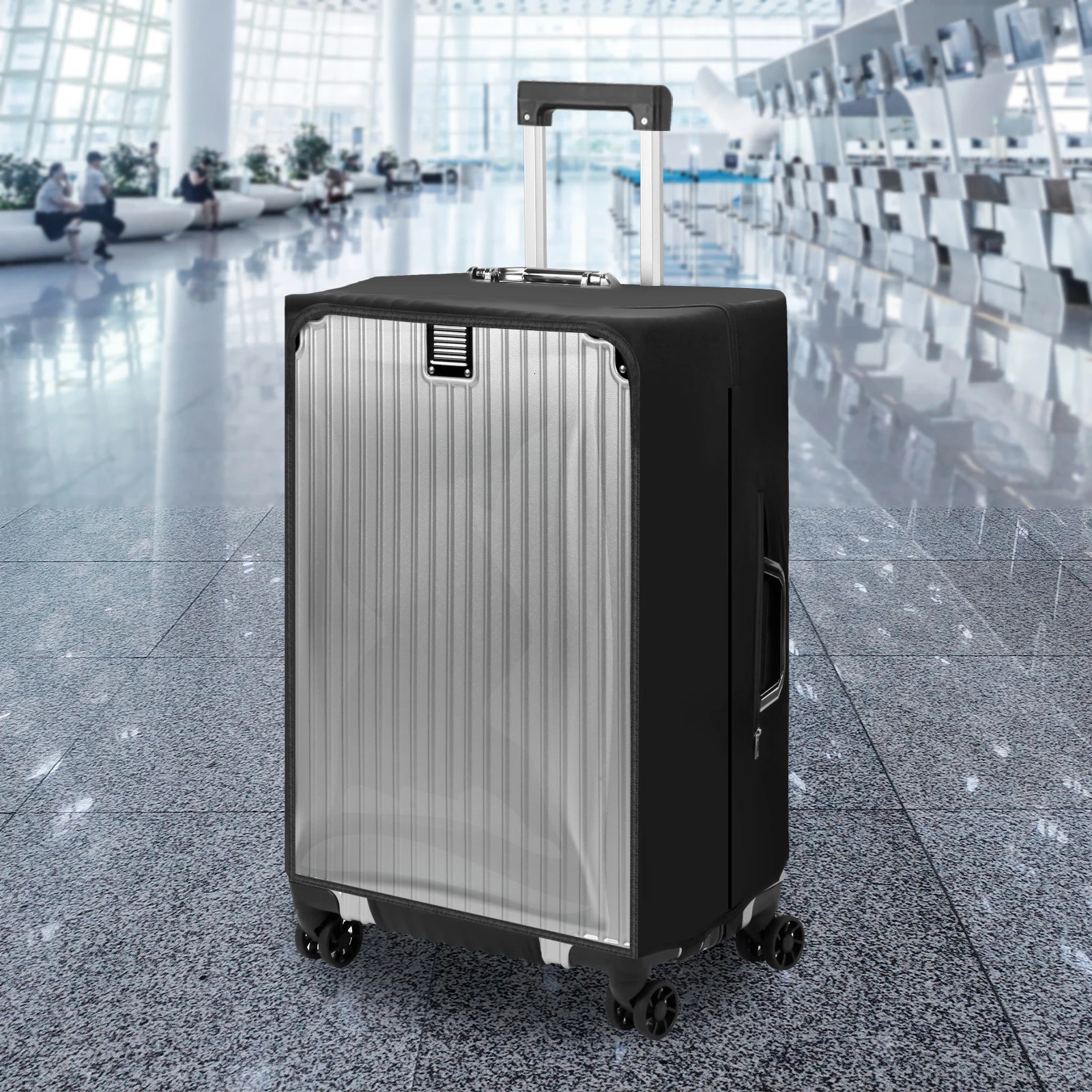 Transparent PVC protective cover dustproof and waterproof suitcase wear-resistant suitcase cover zipper style luggage cover 250103