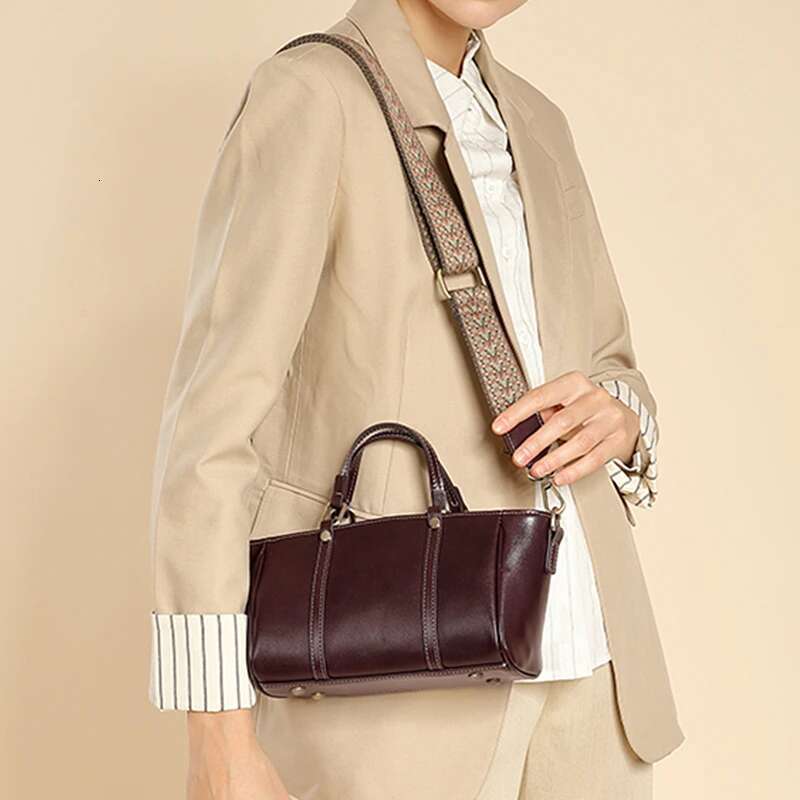 Hifashion 100% Genuine Leather Small Shoulder Crossbody Bags For Women 2024 Trend Designer Trapeze Purses Tote Ladies Handbags