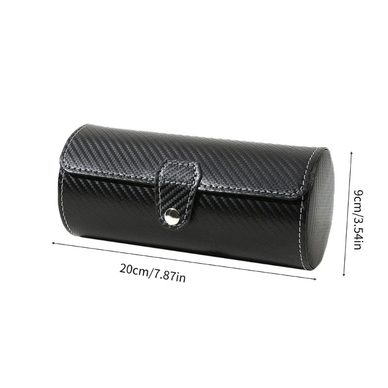 Unique watch storage box with 3 grid cylindrical drum support and circular watch storage box 250102