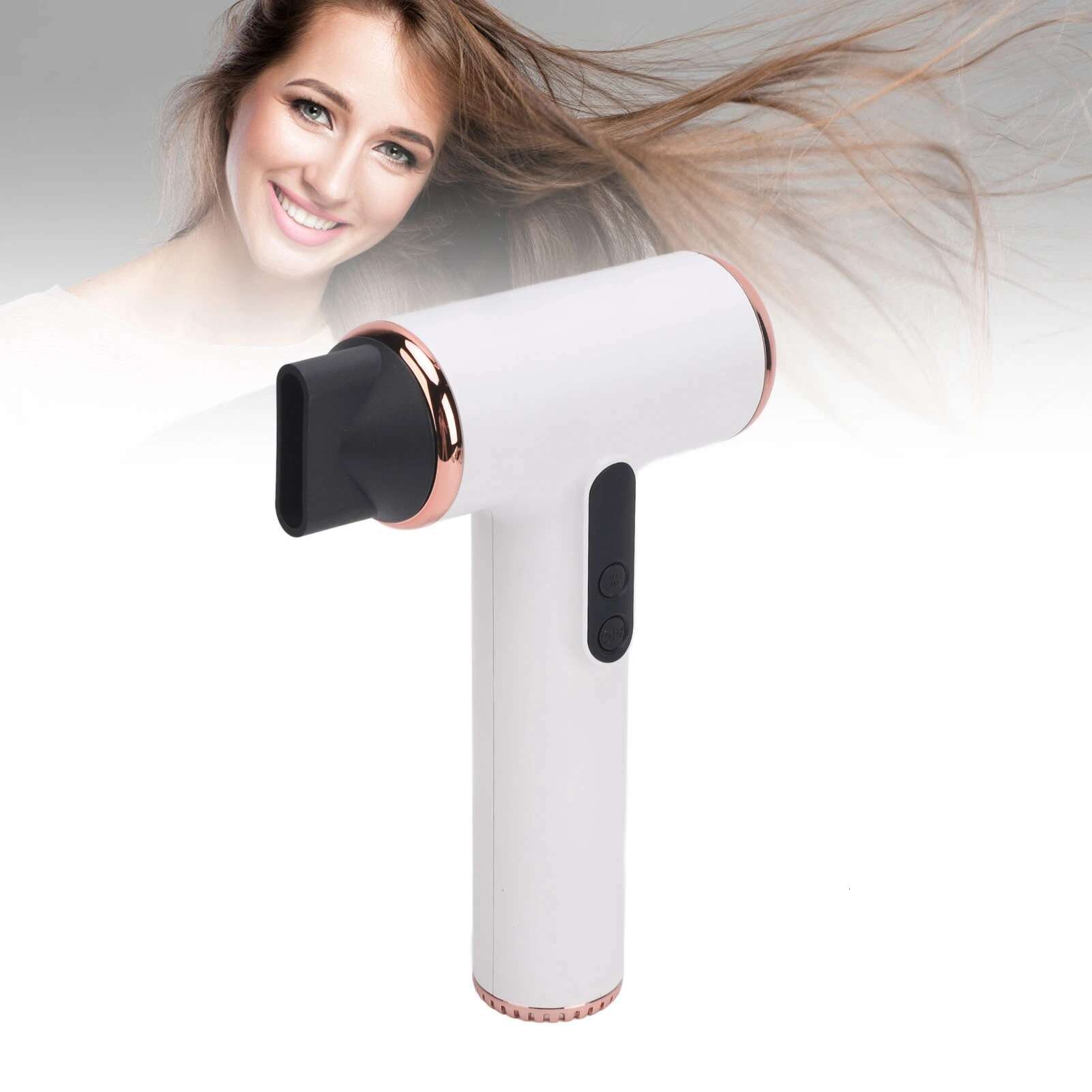 Compact Blow Portable Fast Drying USB Rechargeable Speeds 3 Temp Small Cordless Hair Dryer Outdoor for Women