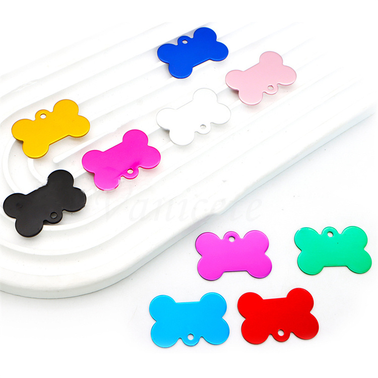 300pcs/lot fashion Aluminum Alloy blank dog tag cat ID card Anodized surface laser engravable pet Identity Tags 41-49 ZC480