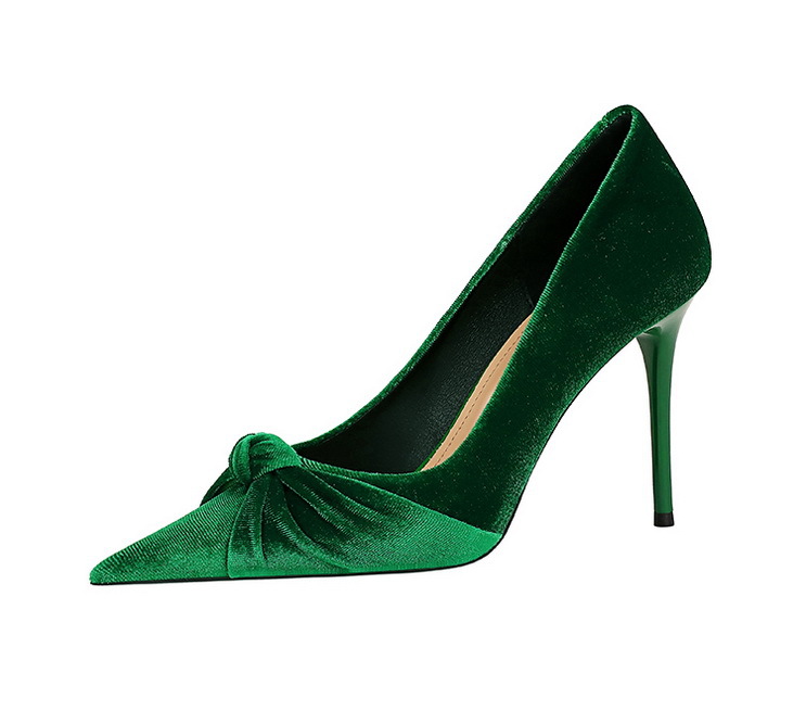 Women's high sense high heels 2025 designer new fashion banquet high heels stiletto heels shallow mouth pointed suede bow single shoes
