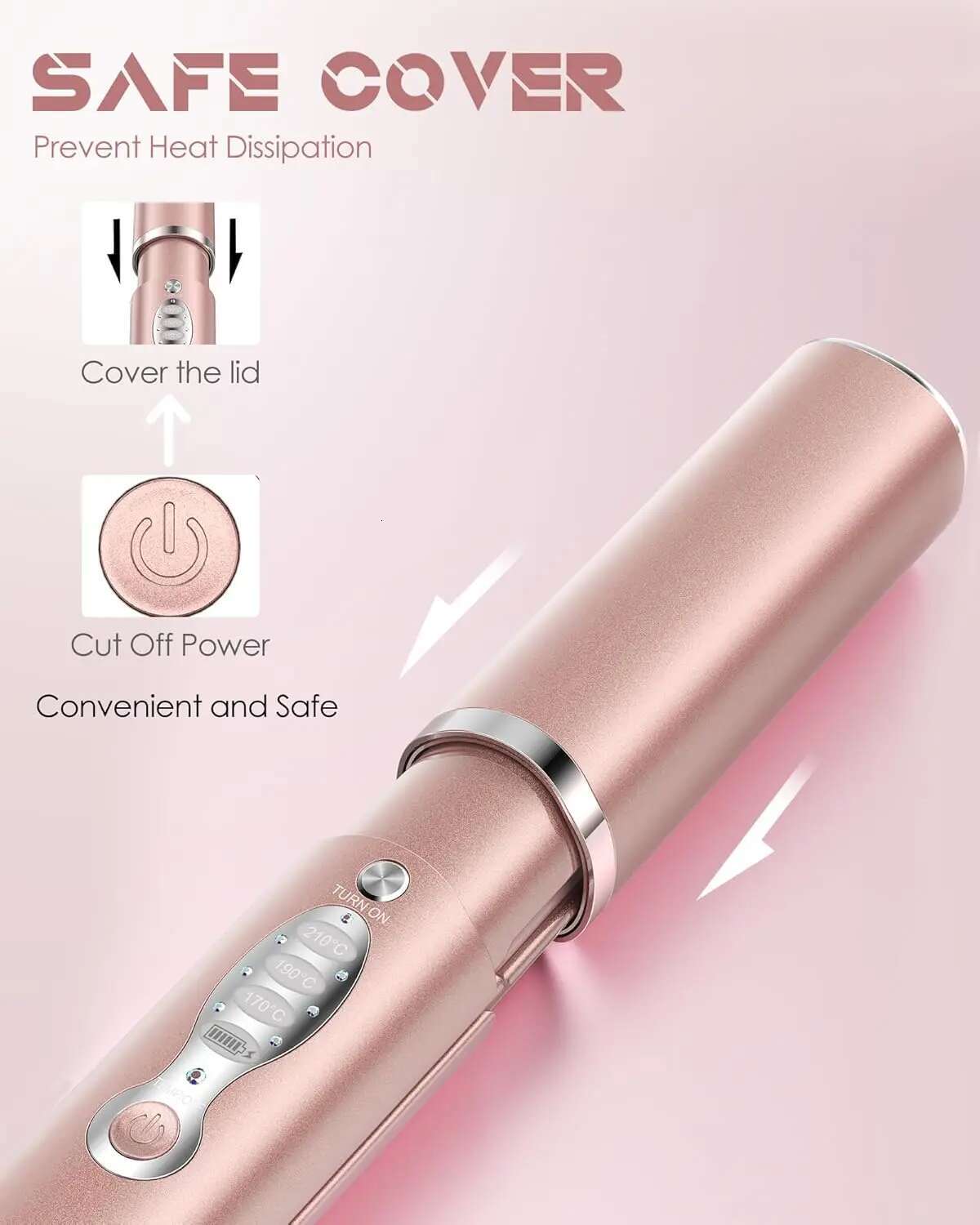 Wireless Hair 2 1 for Straightening Curg Travel Straightener Dual Voltage 5000mAh Battery Heats Up in Seconds