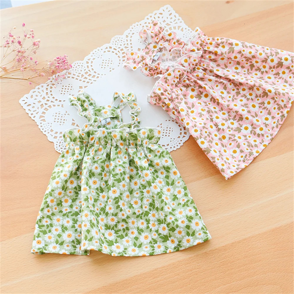 Summer Cotton Sphynx Cat Suspender Skirt Love Flower Pet Princess Dresses for Cats Gotas Katten Kedi Dog Dress mascotas Clothes 250106