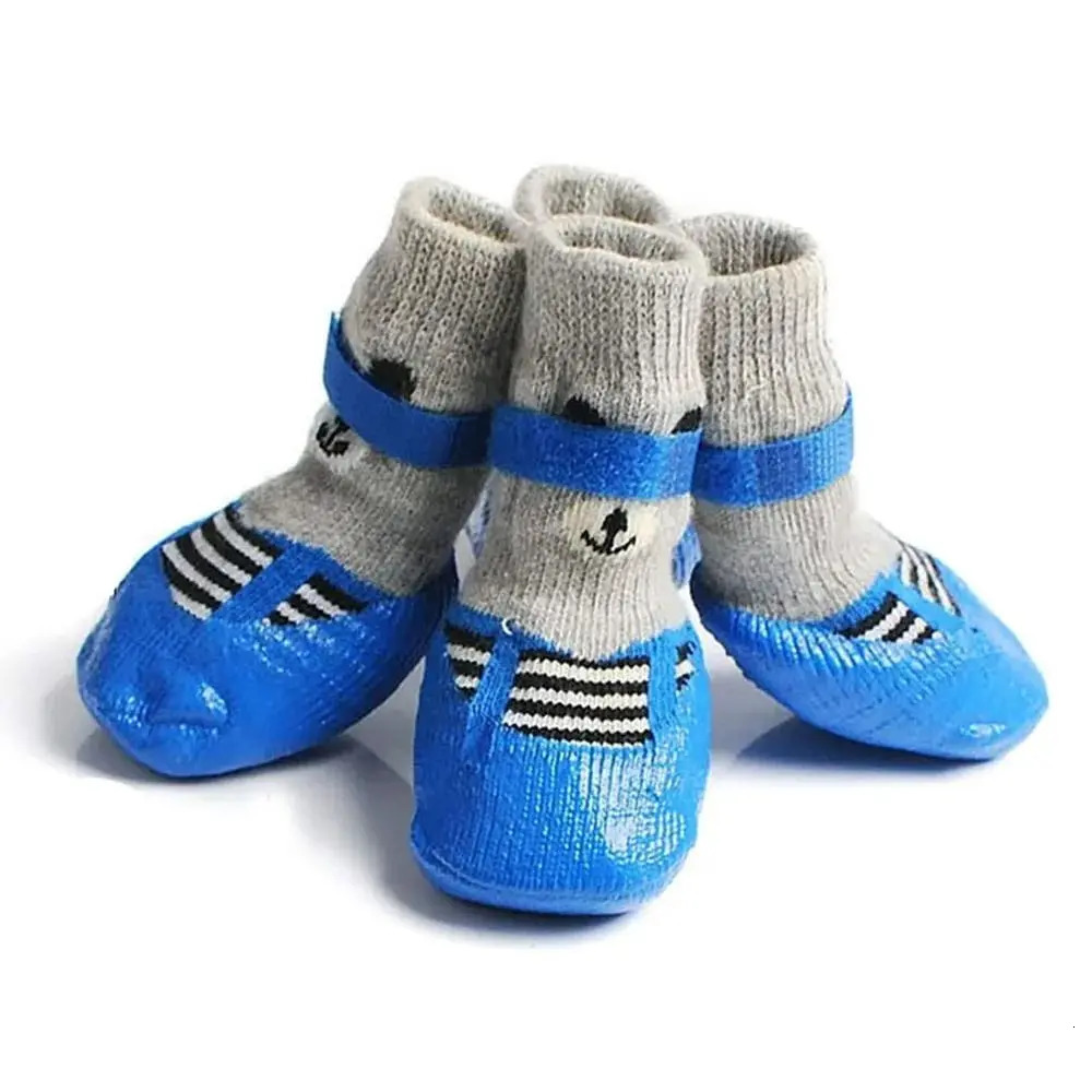 Autumn Winter Pet Dog Shoes Socks Waterproof Cats Dogs Rubber Socks Non-slip Dog Rain Snow Boots Socks Dogs Knitting Warm Socks 250106