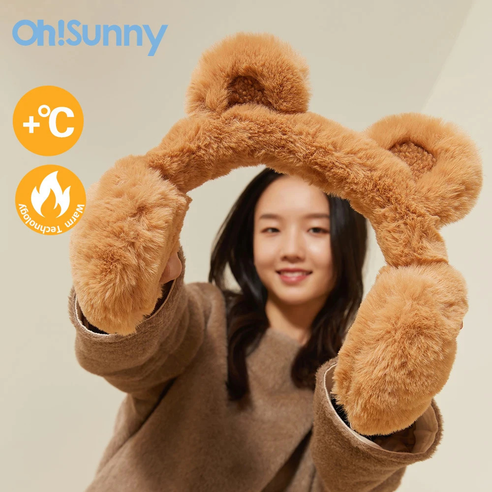 Ohsunny Soft Plush Ear Cover Warmer Winter Windproof Warm Earmuffs for Women Men Fashion Earflap Outdoor Cold Protection 250106