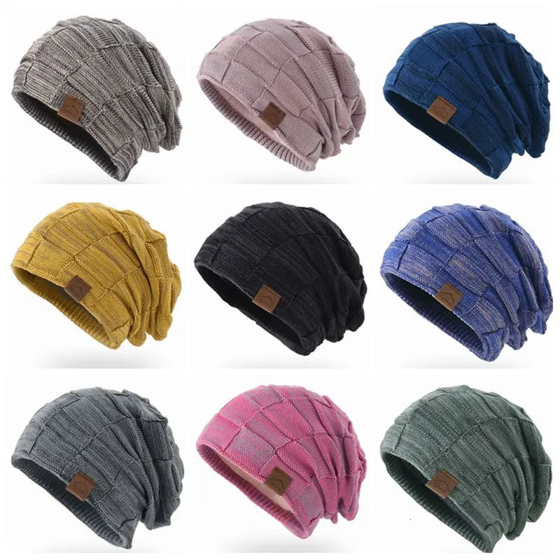 Women Men Winter Warm Hat For Adult Unisex Outdoor Wool Winter Knitted Beanies Skullies Casual Hats Cap Drop 250106