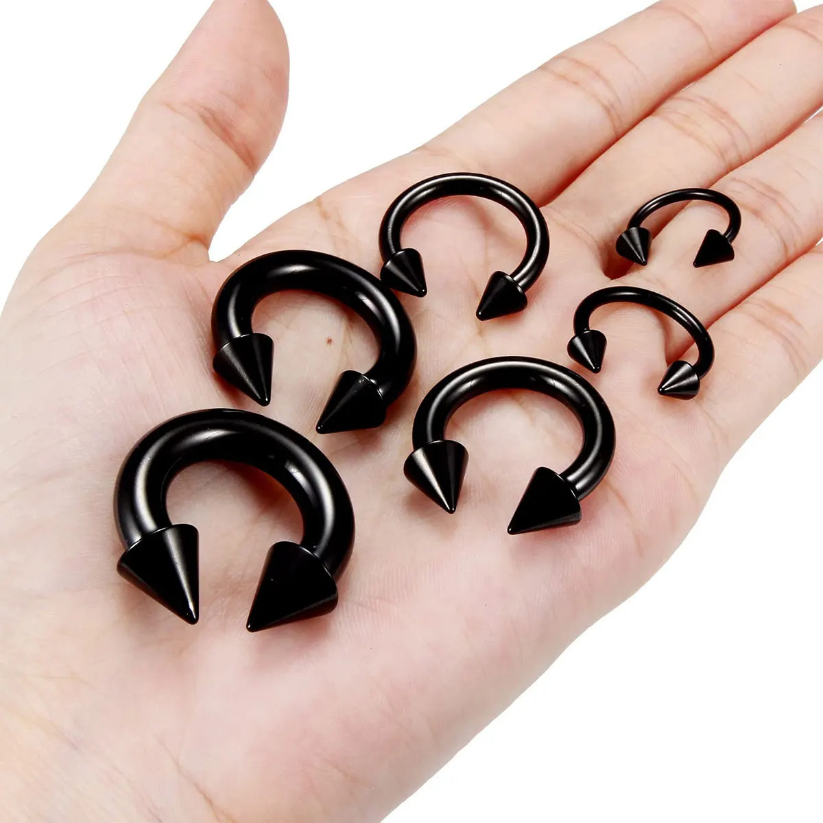 Septum Stretching Kit Steel Horseshoe Gauges Piercing Kit for Men 250103