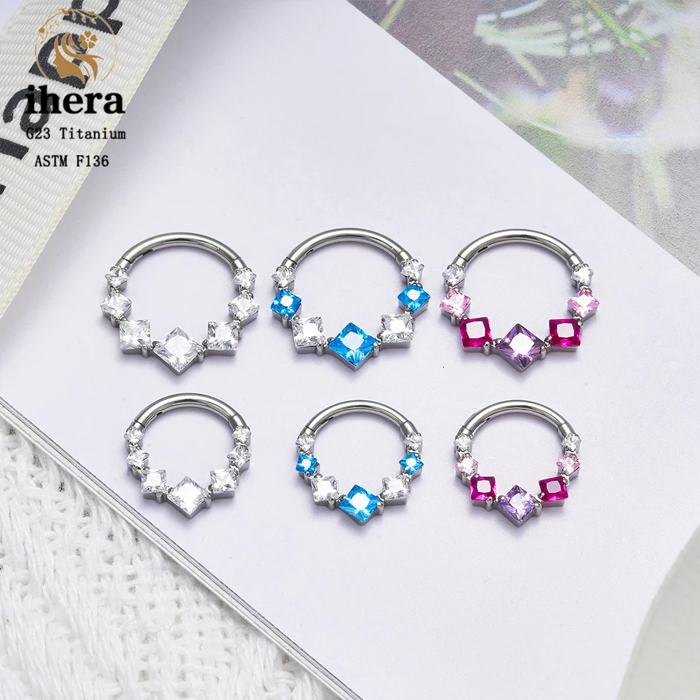 G23 Round Water Drop Septum Nose Ring 16G Zircon Woman Ear Cartilage Tragus Helix Daith Earrings Body Piercing Jewelry 250103