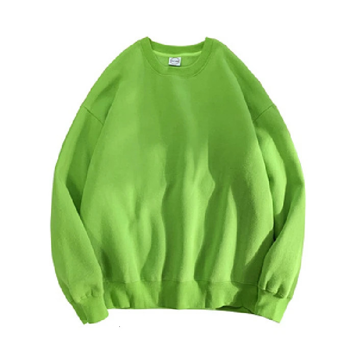 Woman Solid Color O-Neck Sweatshirt Casual Loose Fit Hoodie Harajuku Aesthetic Streetwear Velvet Pullover White Tops Korean Pop 250106